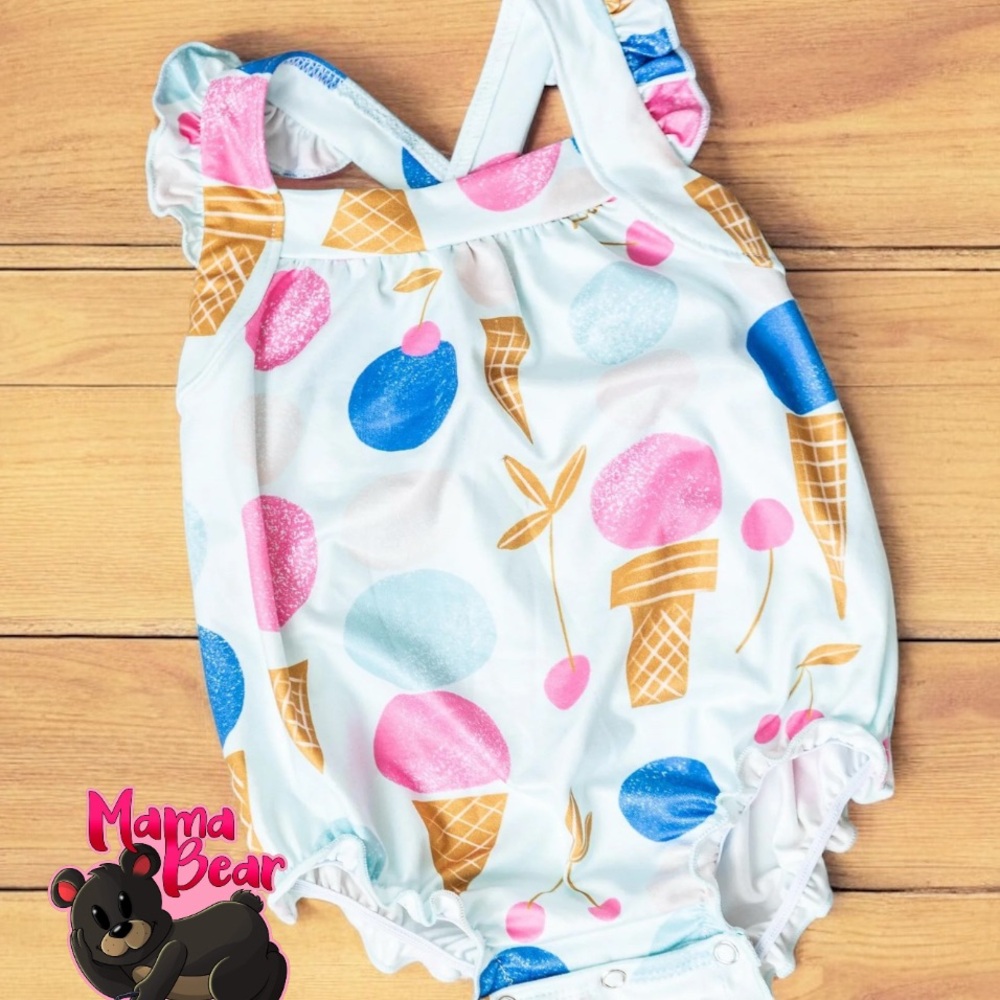 Ice cream print baby romper